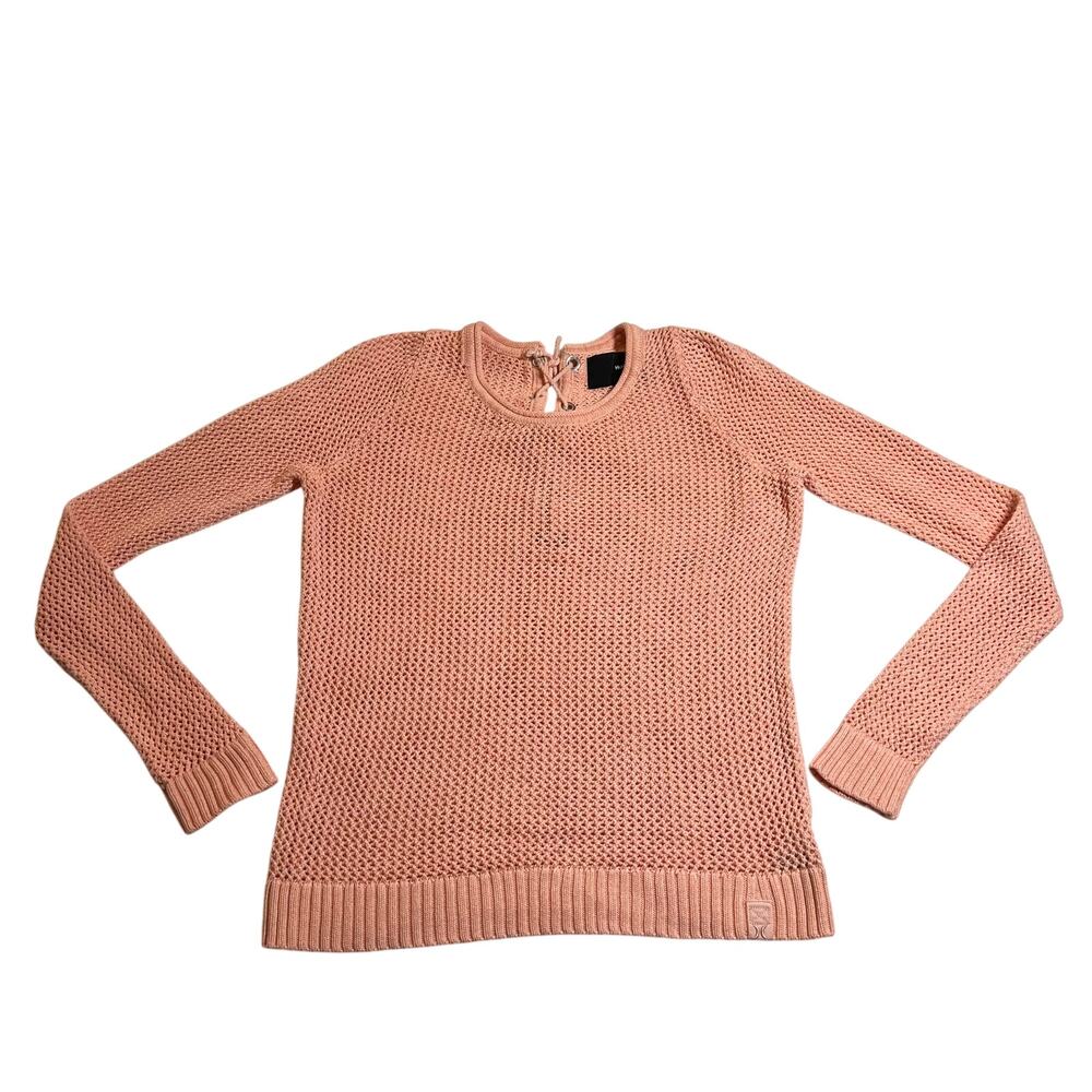 Hurley Open Knit Beach Sweater w/ Lace Up Back Size L Colorful Casual Breathable